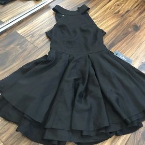 New Lulu’s black fit and flare halter dress